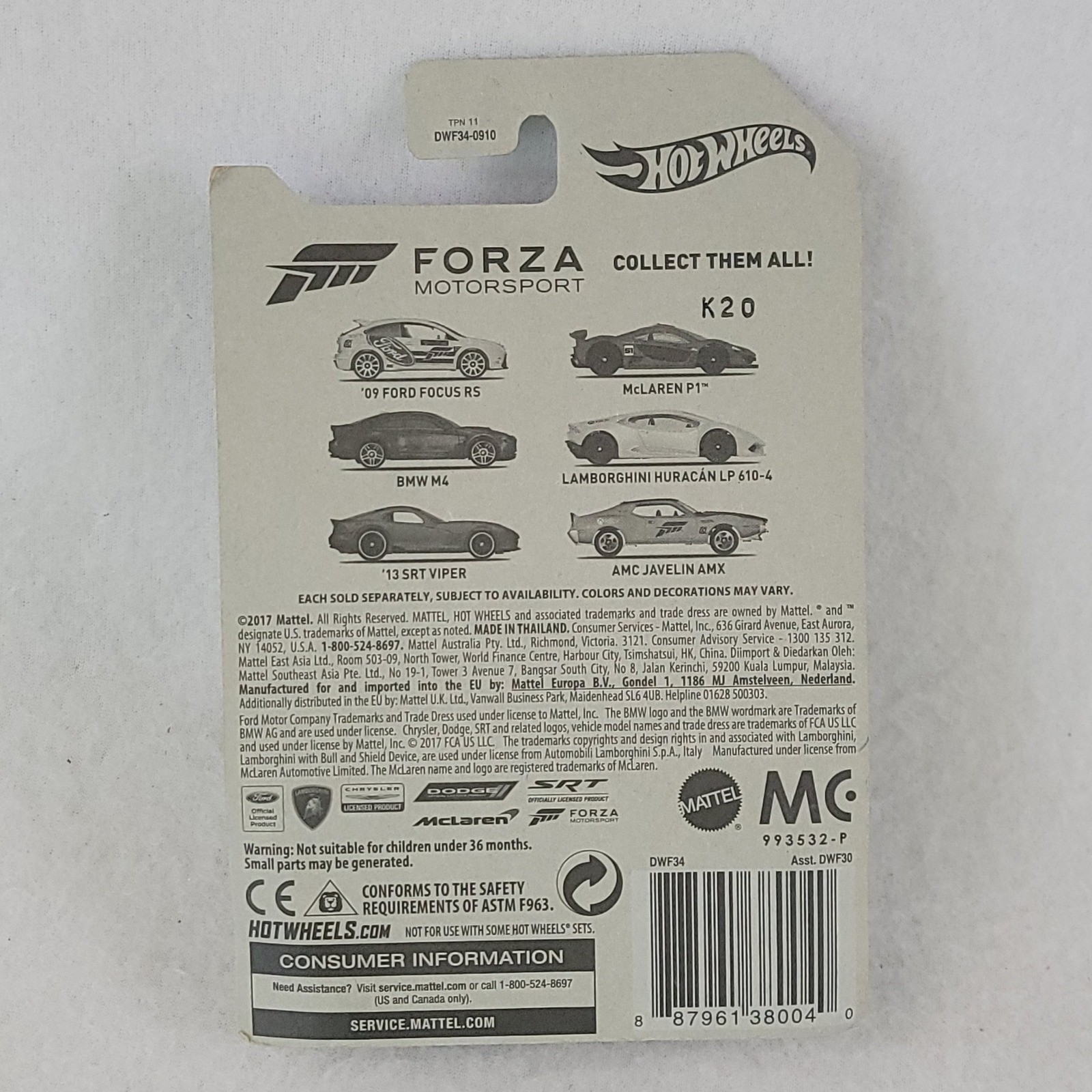Hot Wheels Forza Motorsport BMW M4 3/6 Dark Blue Diecast Car 1:64 DWF34 2017