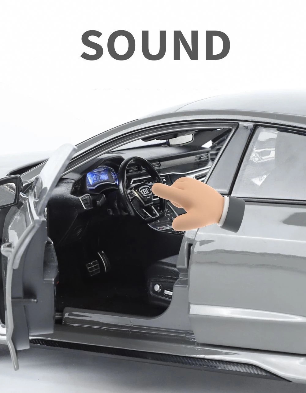1:18 AUDI RS7 Sportback Key Version Diecast Car Model Sound Light Kid’s Gift