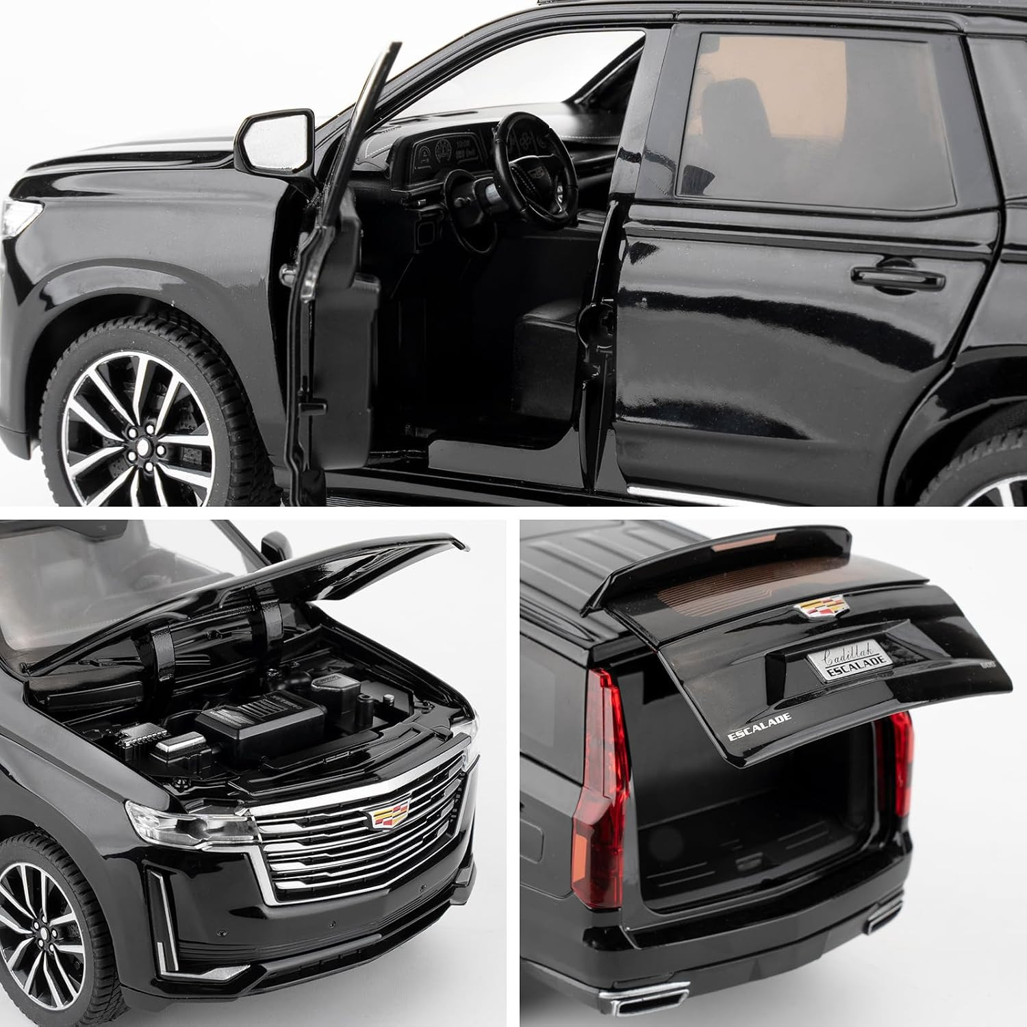 1:24 Escalade SUV Car Model, Alloy Pull Back Toy Car Diecast Toy Vehicle with So