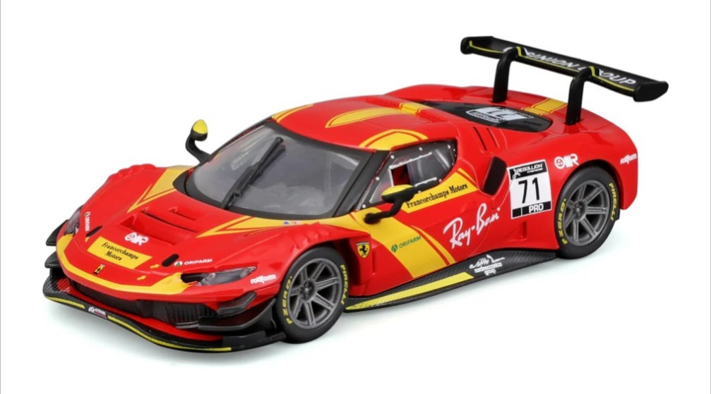 Bburago FERRARI 296 GT3 #71 “Francorchamps” (2022) 1/43 Diecast New Sealed HTF