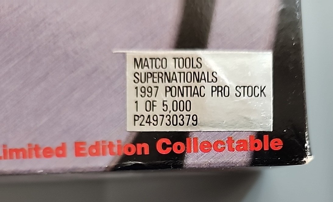 Matco Tools Supernationals Pontiac Pro Stock 1:24 Diecast NIB Ltd Edition