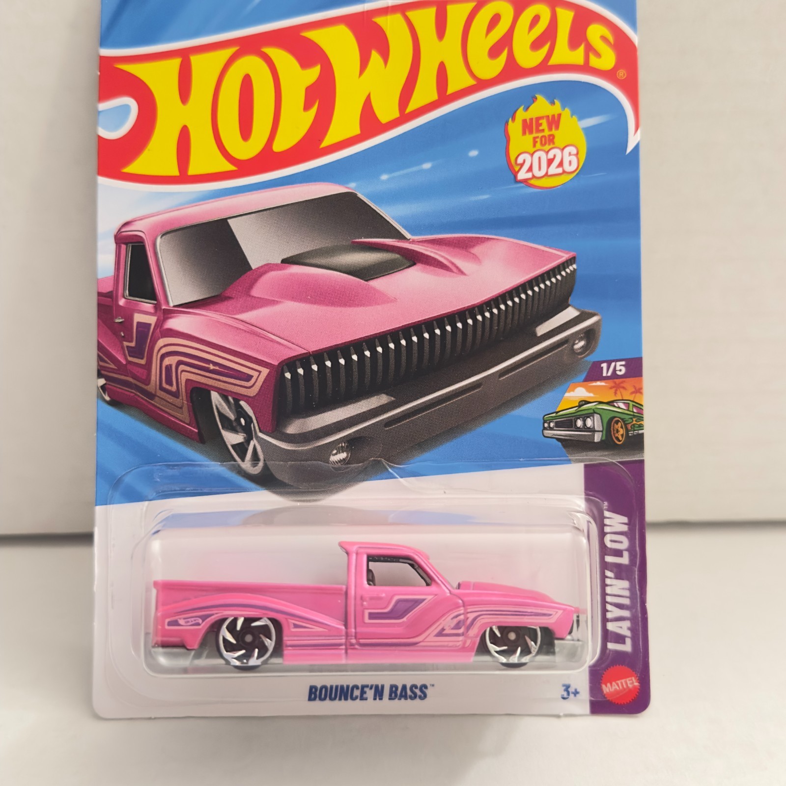 2026 Hot Wheels Bounce’n Bass 17/250 Layin’ Low Mattel Diecast Vehicle New