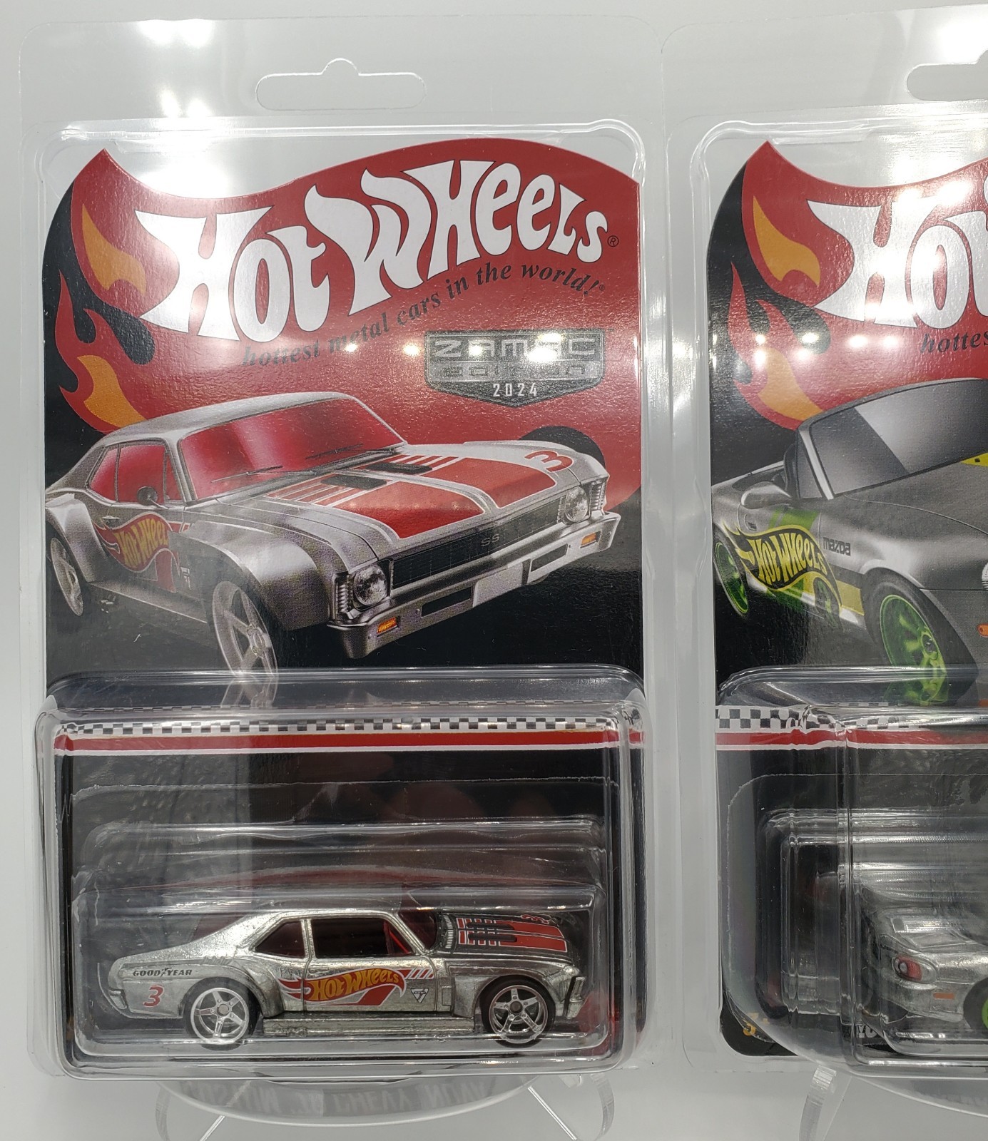 Hot Wheels ZAMAC RLC Collector Edition Custom ’70 Chevy Nova & 2004 Mazda Miata