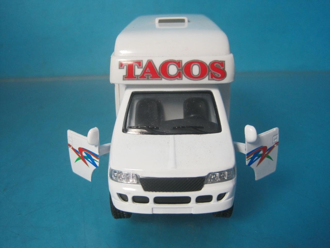LOT OF 3 KINSFUN TACO FOOD TRUCK DIE CAST METAL PULLBACK ACTION TOY CAR VE-TACTR