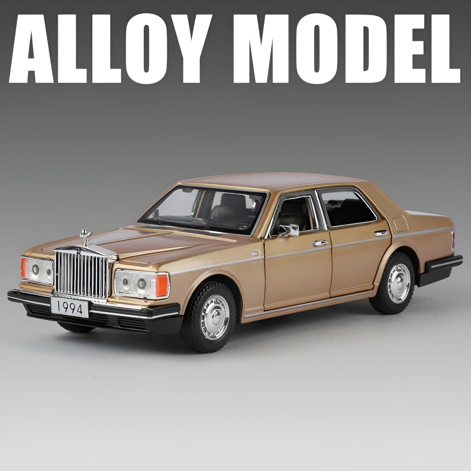 1:32 Vintage 1994 Rolls Royce Silver Spur Diecast-A Collectible Light Sound Toy
