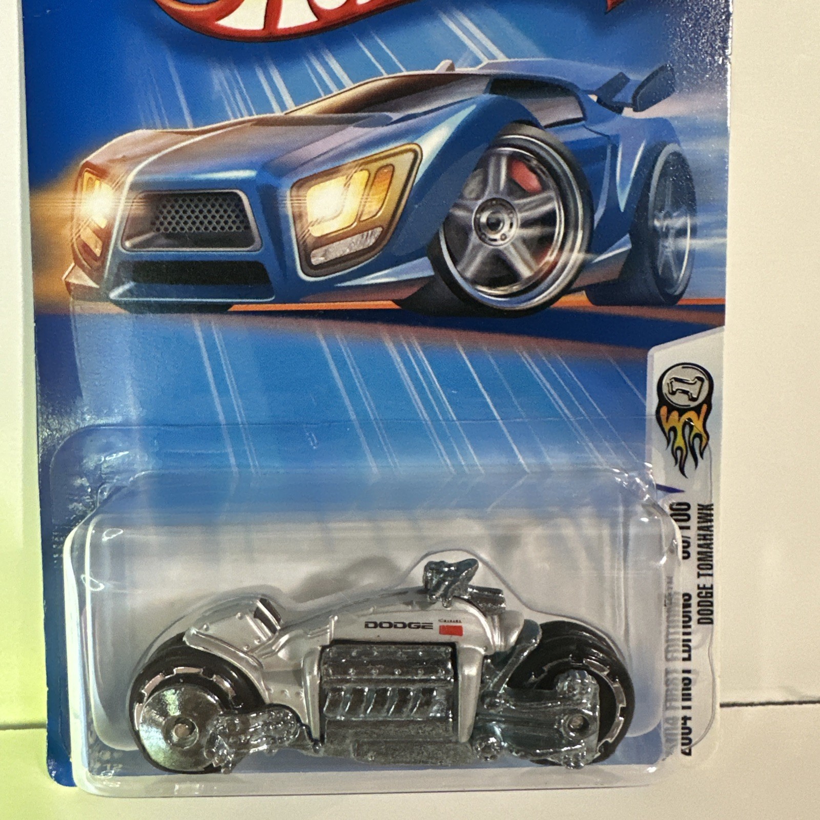 2004 Hot Wheels #80 First Editions 80/100 DODGE TOMAHAWK Silver wBlk/Chrome rim