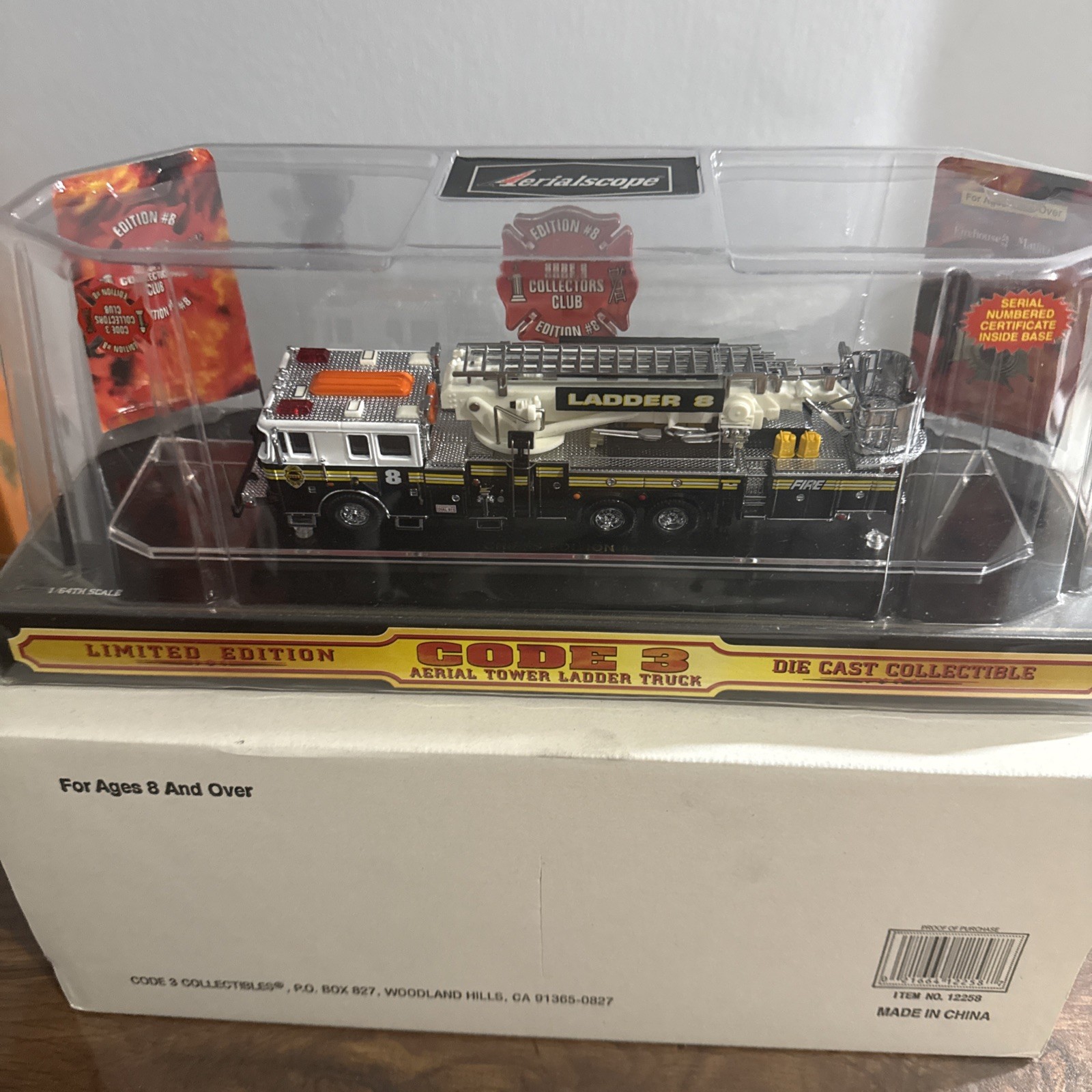 Code 3 CHIEFS Edition #8 Aerialscope Tower Ladder Truck Limited Edition No 12258