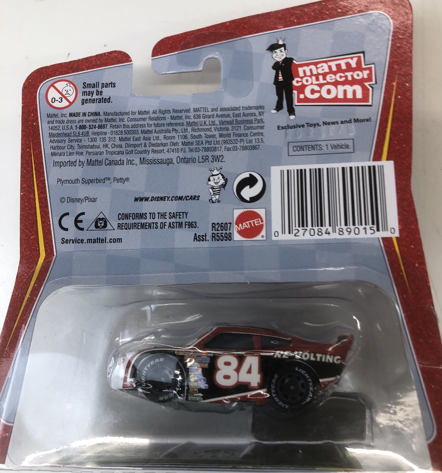 Disney Pixar World Of Cars Re-Volting No 84 Mattel Pack Sealed