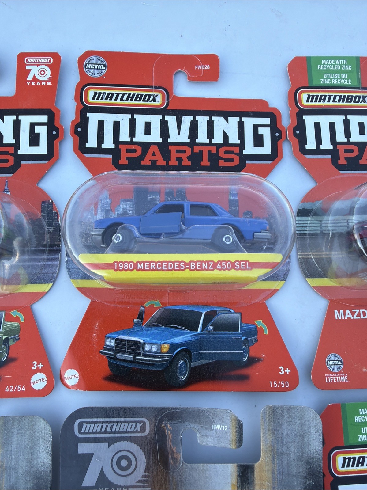 MATCHBOX MOVING PARTS LOT OF 12 CARS BMW Mazda Bentley Mercedes Land Rover Ram