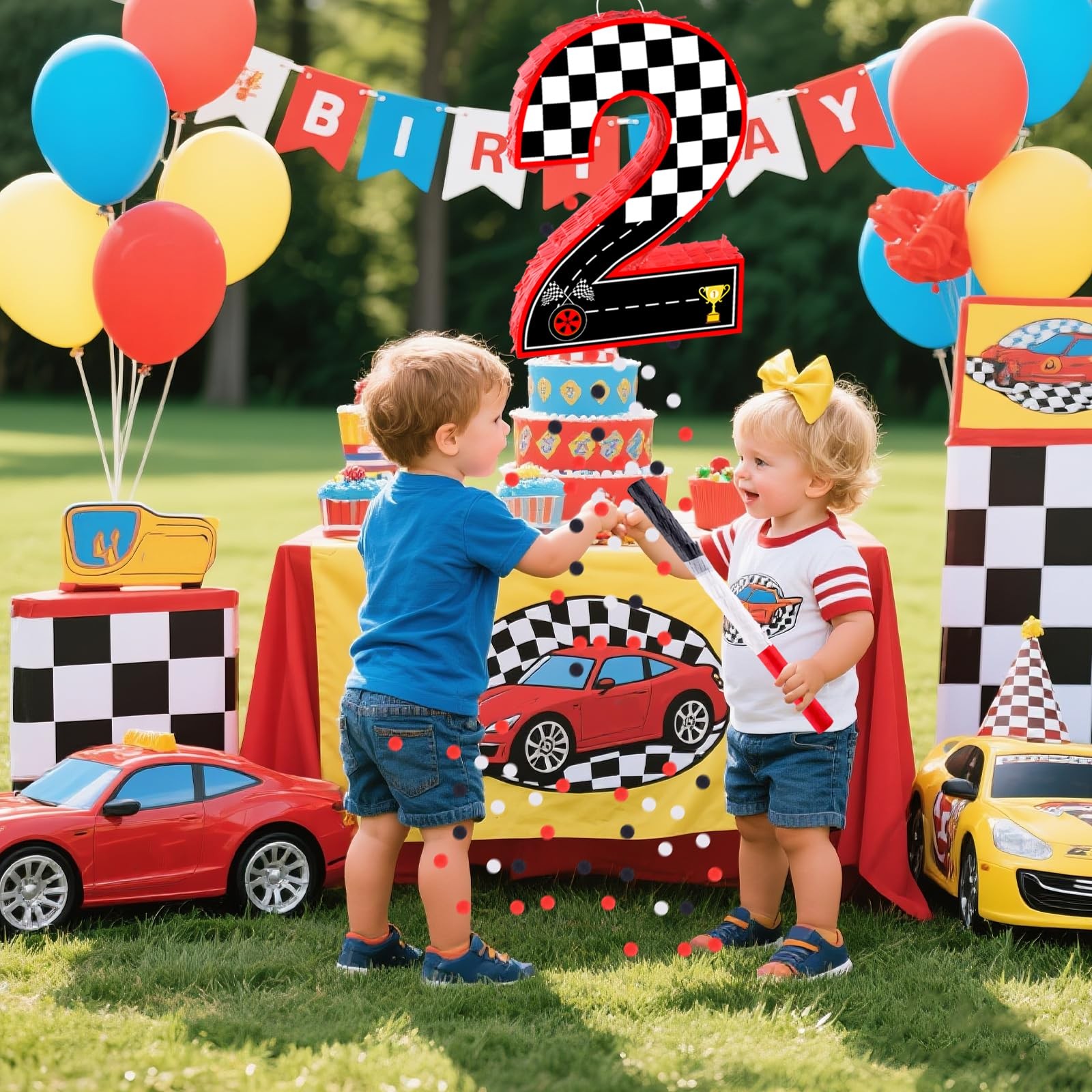 RUISUER 16in Number 2 Race Car Piñata