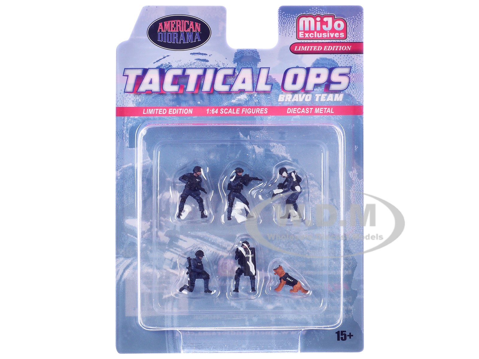 “TACTICAL OPS BRAVO TEAM” 6 PC FIGURE SET FOR 1/64 BY AMERICAN DIORAMA AD-2439MJ