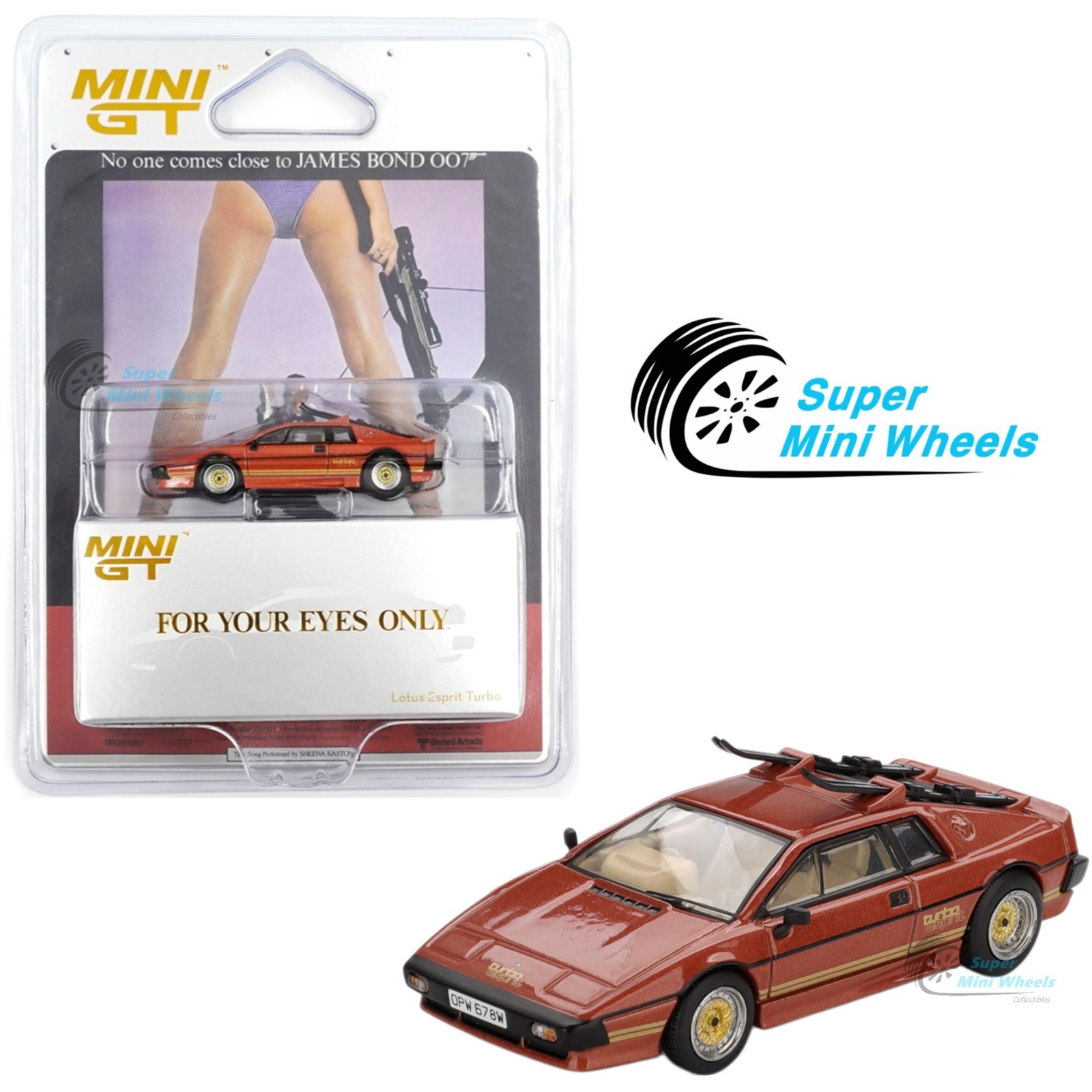 Mini GT 1:64 Lotus Esprit Turbo Copper Fire Metallic “For Your Eyes Only” #912