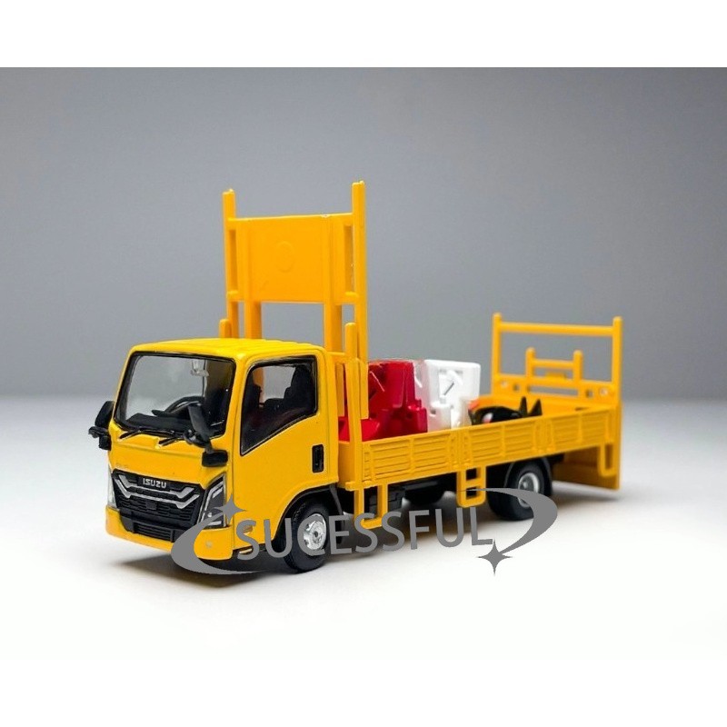 DBGT DBGT64ELF 1/64 Yellow Isuzu ELF Road Construction Truck Metal Diecast Model