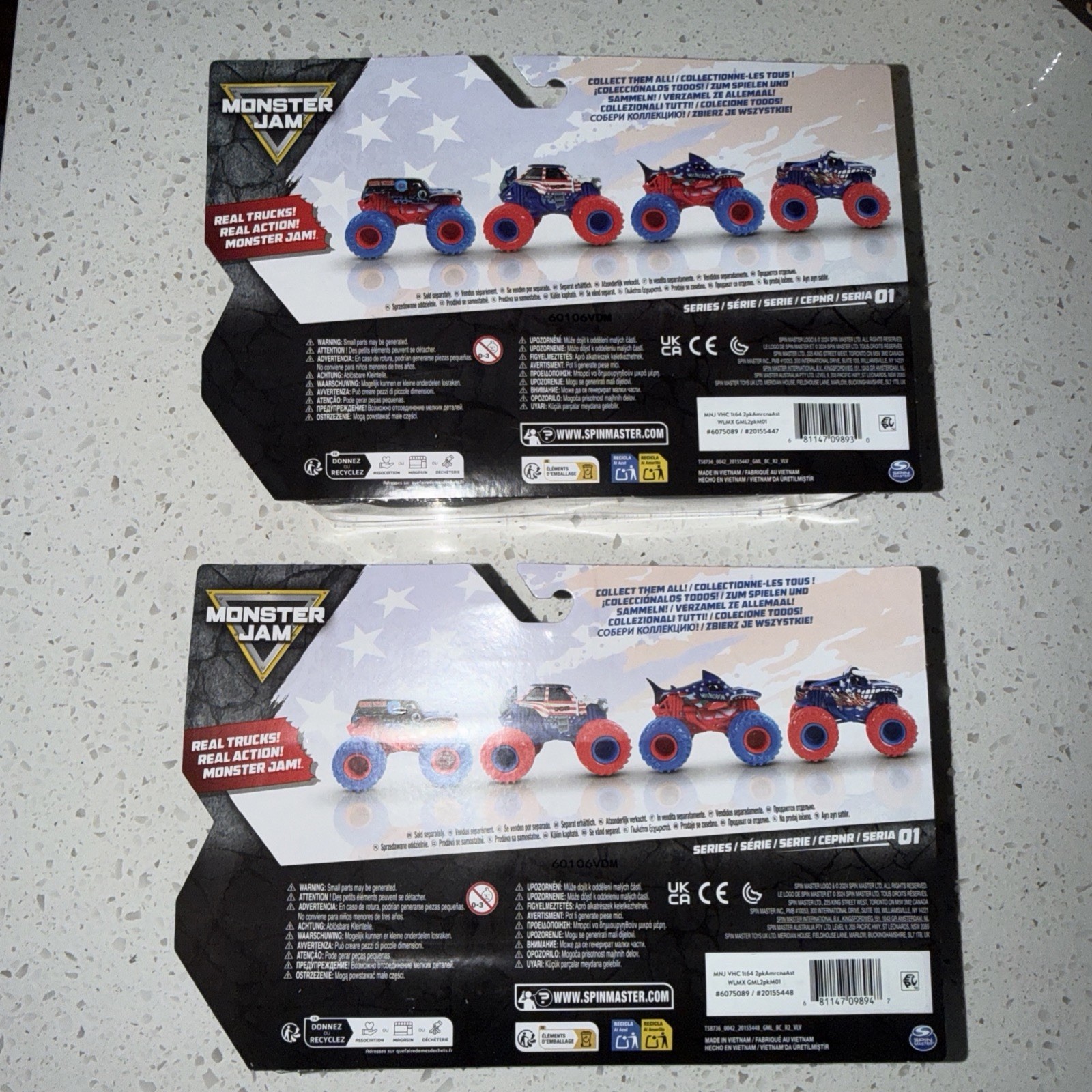 Monster Jam Stars And Stripes JCB Digatron Grave Digger Megalodon El Toro Loco