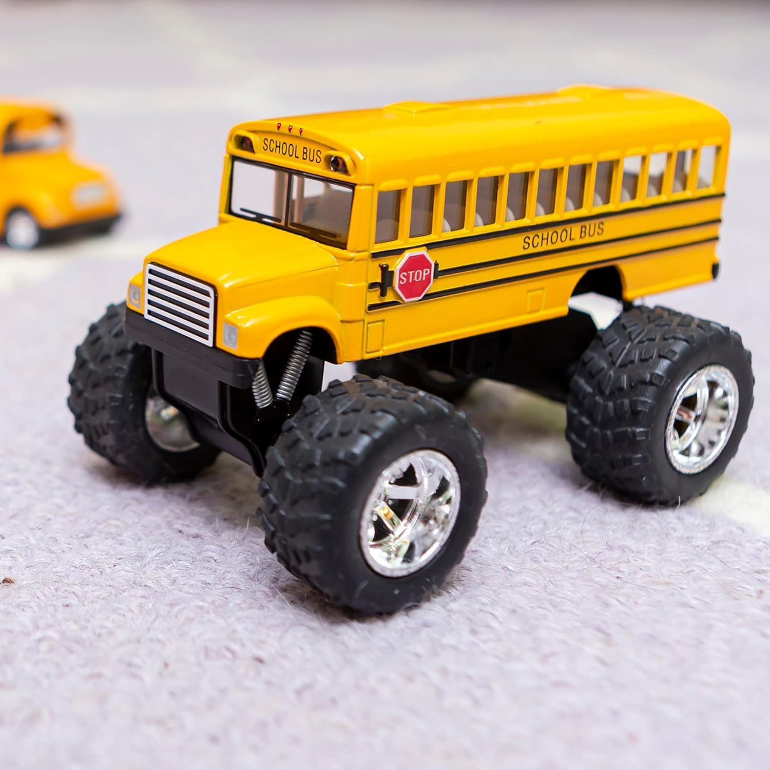 5″ Monster School Bus Die Cast Metal Model, Pullback Action Toy Monster Truck