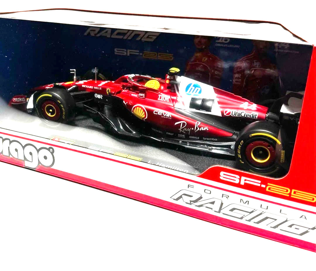 Ferrari SF-25 #44 Lewis Hamilton Formula 1 Race Car 2025 1/18 Diecast Burago