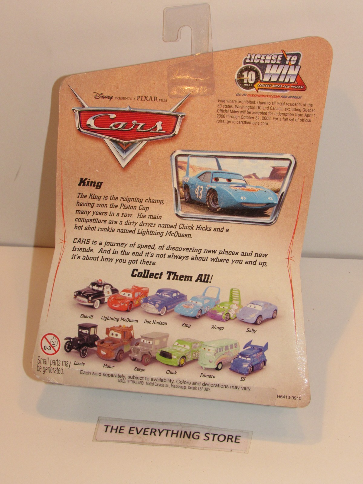 DISNEY PIXAR CARS RICHARD PETTY KING DESERT CARD 12 CARS ON BACK NEW FREE SHIP