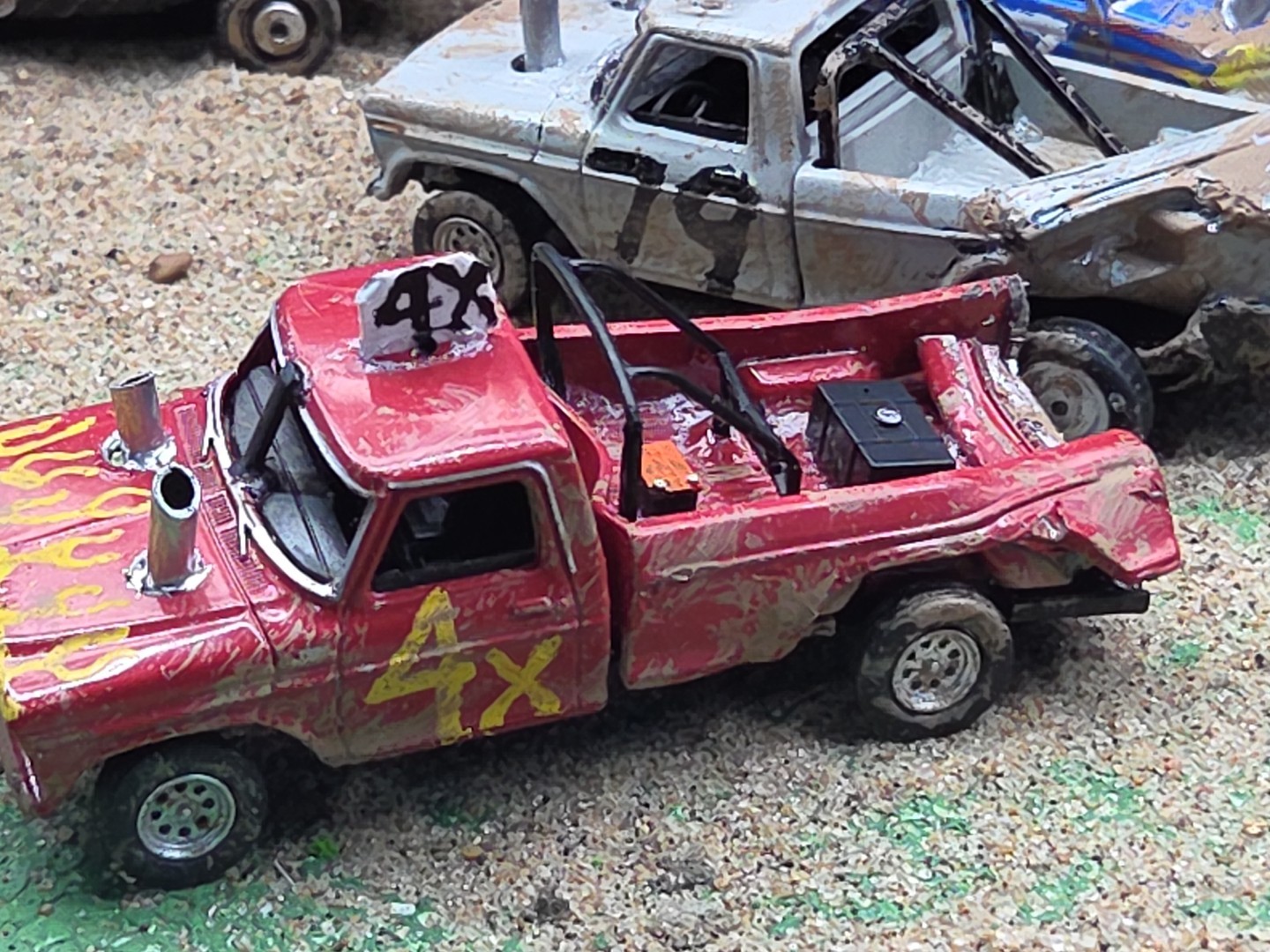 DEMO DERBY CUSTOM DEMOLITION Truck #4X 1979 FORD F150 1/64 Junk Yard RANGER XLT