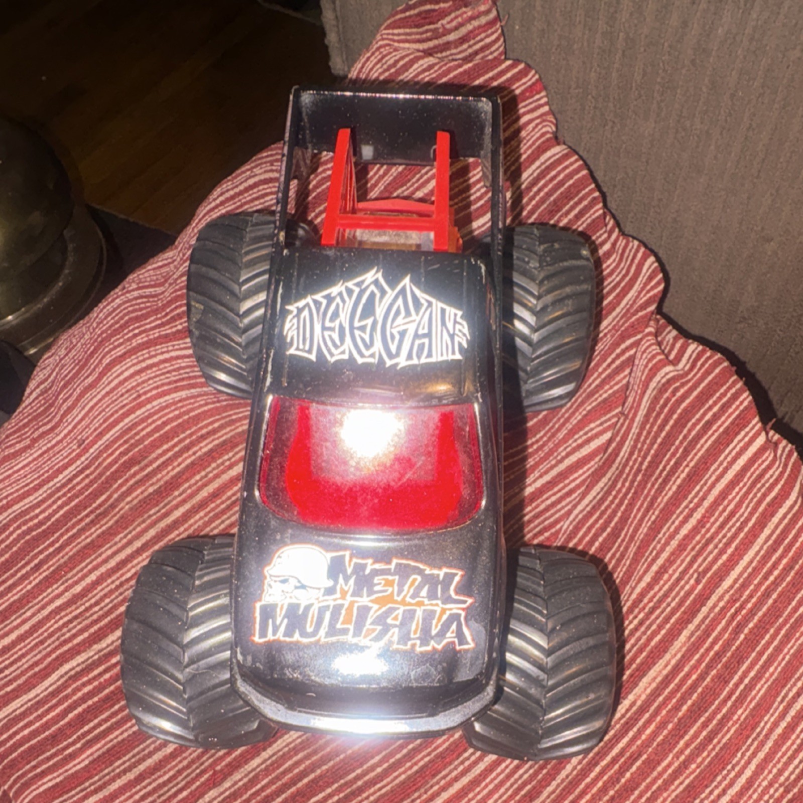 Metal Mulisha Monster Truck Toy Plastic and Metal Black Red Silver
