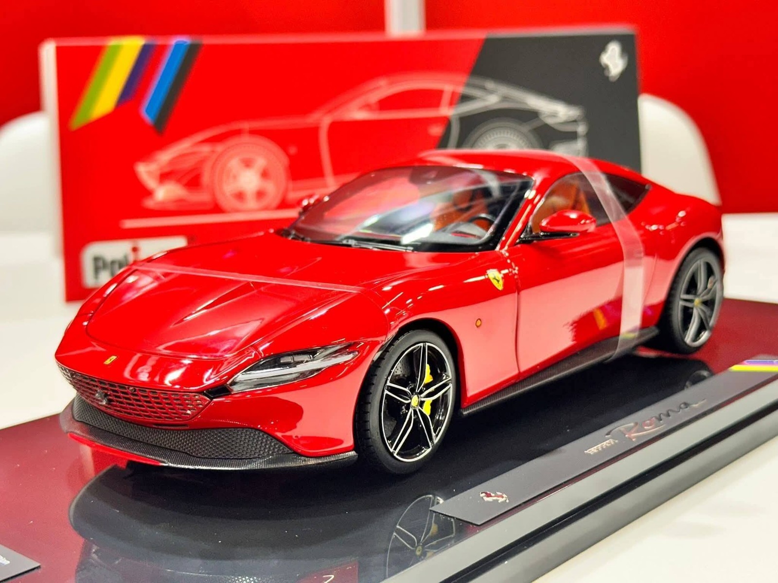 2019 Ferrari Roma Rosso Corsa 322 Red in 1:18 scale w/showcase Individually Num