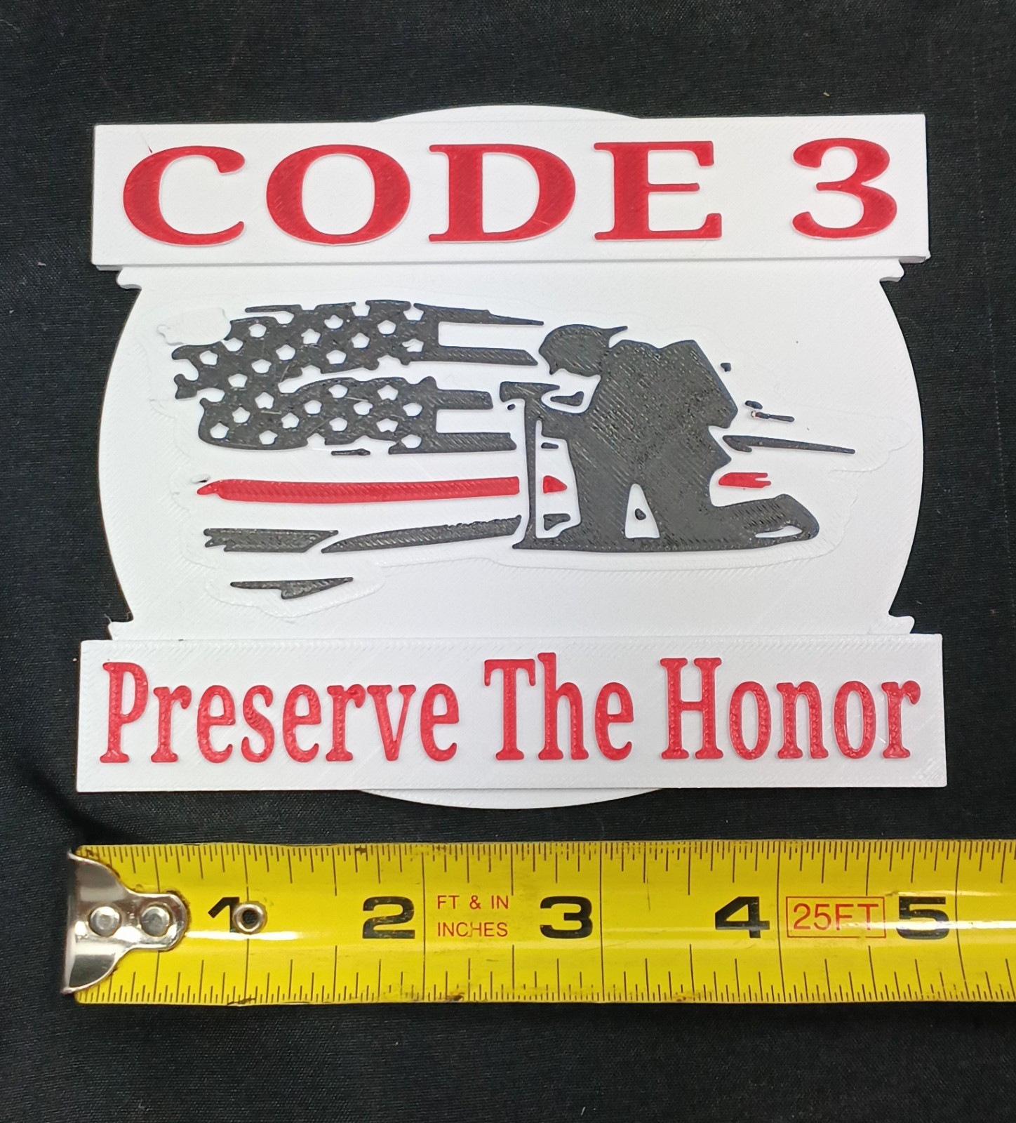 Code 3 Collectibles Display Plaque + Stand ” PRESERVE THE HONOR” USA MADE