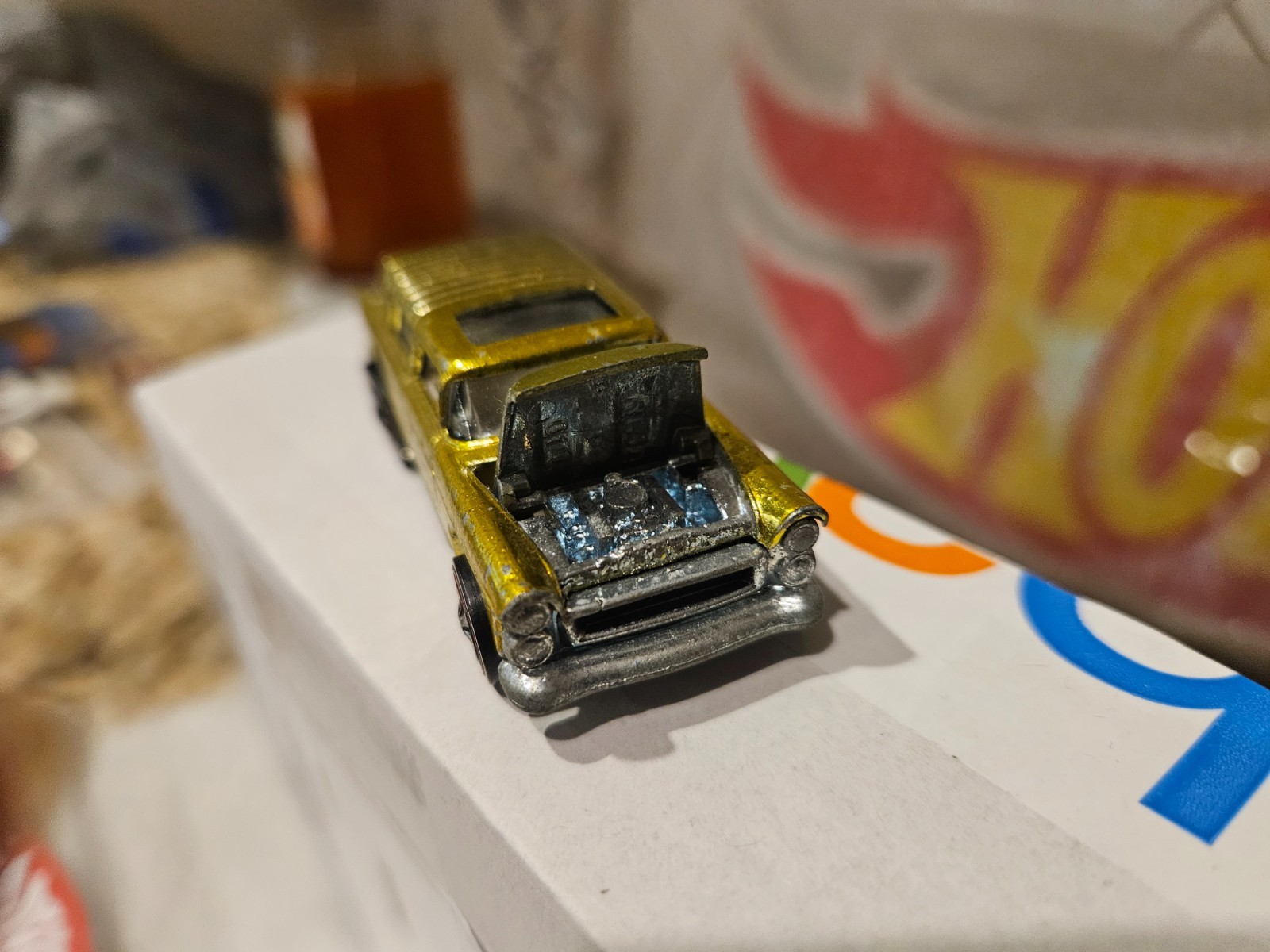 HOT WHEELS Custom Nomad Redline SpectraFlame Gold White Int EXC ORIGINAL wButton