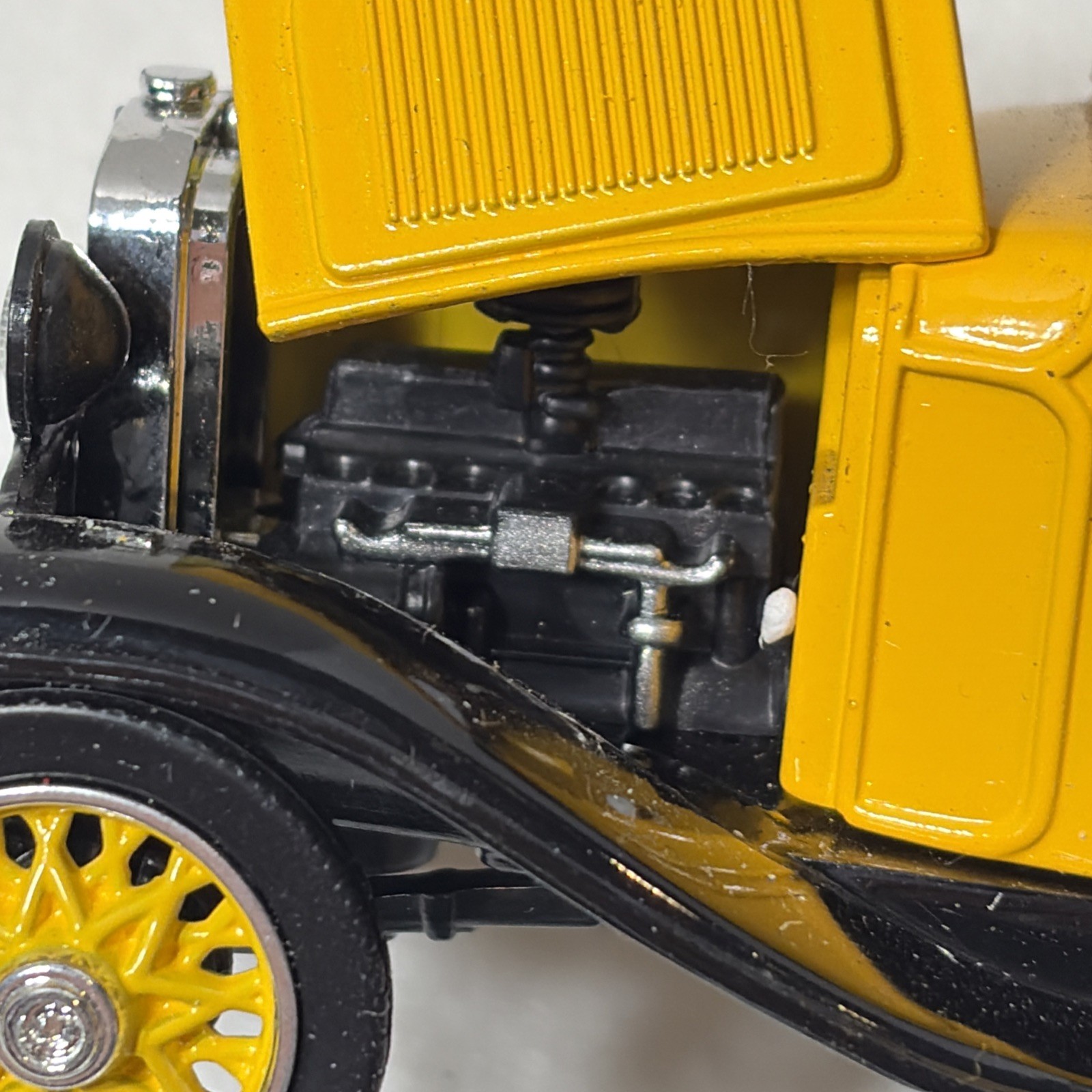 1932 Chevy Open Cab Pickup Diecast Yellow Black Vintage Car Collectible
