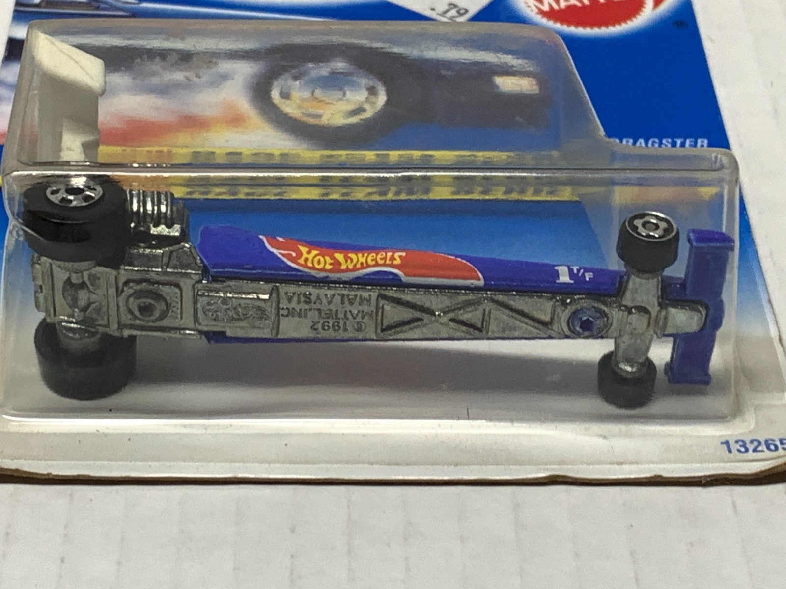 HOT WHEELS DRAGSTER X2. 1995 RACE TEAM BLUE #278 & 2001 PURPLE #164 ON CARD