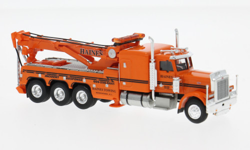BREKINA 1973 PETERBILT 359 TOW TRUCK HAINES ORANGE HO 1/87 PLASTIC
