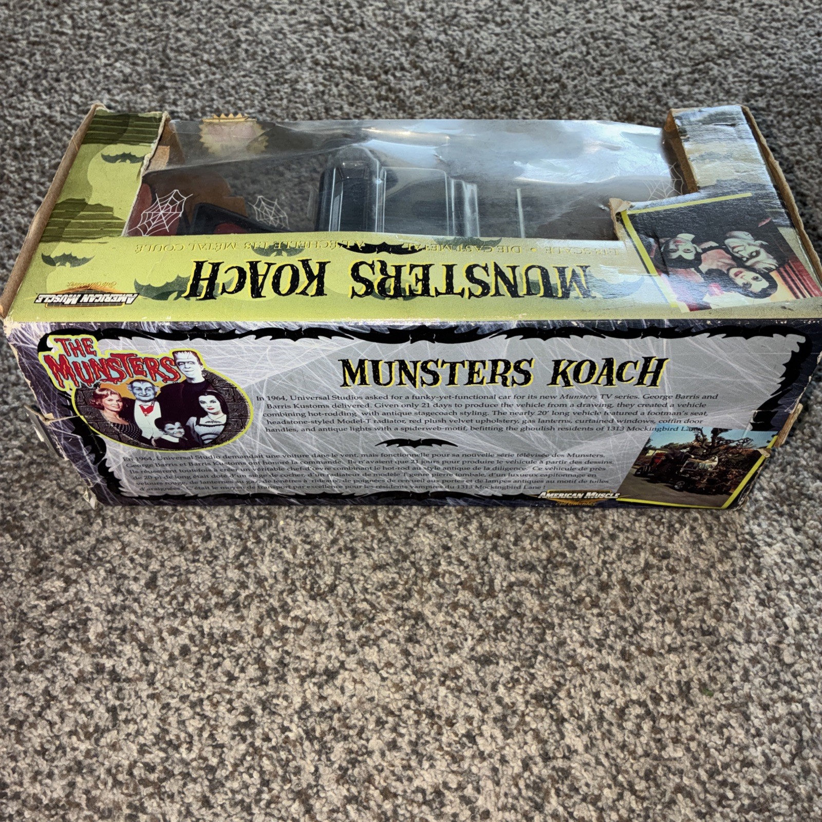 2002 ERTL American Muscle The Munsters Koach Car 1/18 Diecast Rough Box