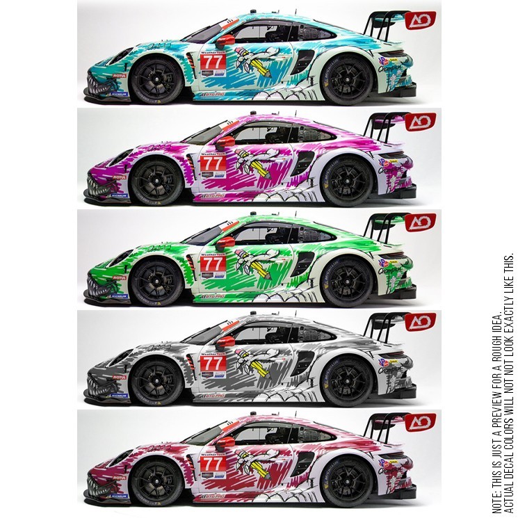 1/64 Scale PORSCHE SKETCHY Roxy White Toner Universal WaterSlide Decals for Hot