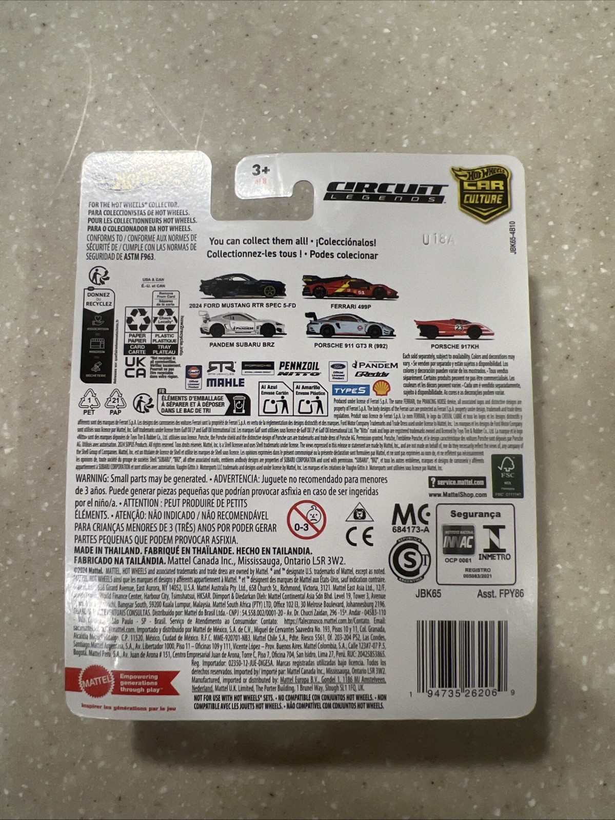 Hot Wheels Premium Car Culture Circuit Legends JBK65 PORSCHE 911 GT3 (992)