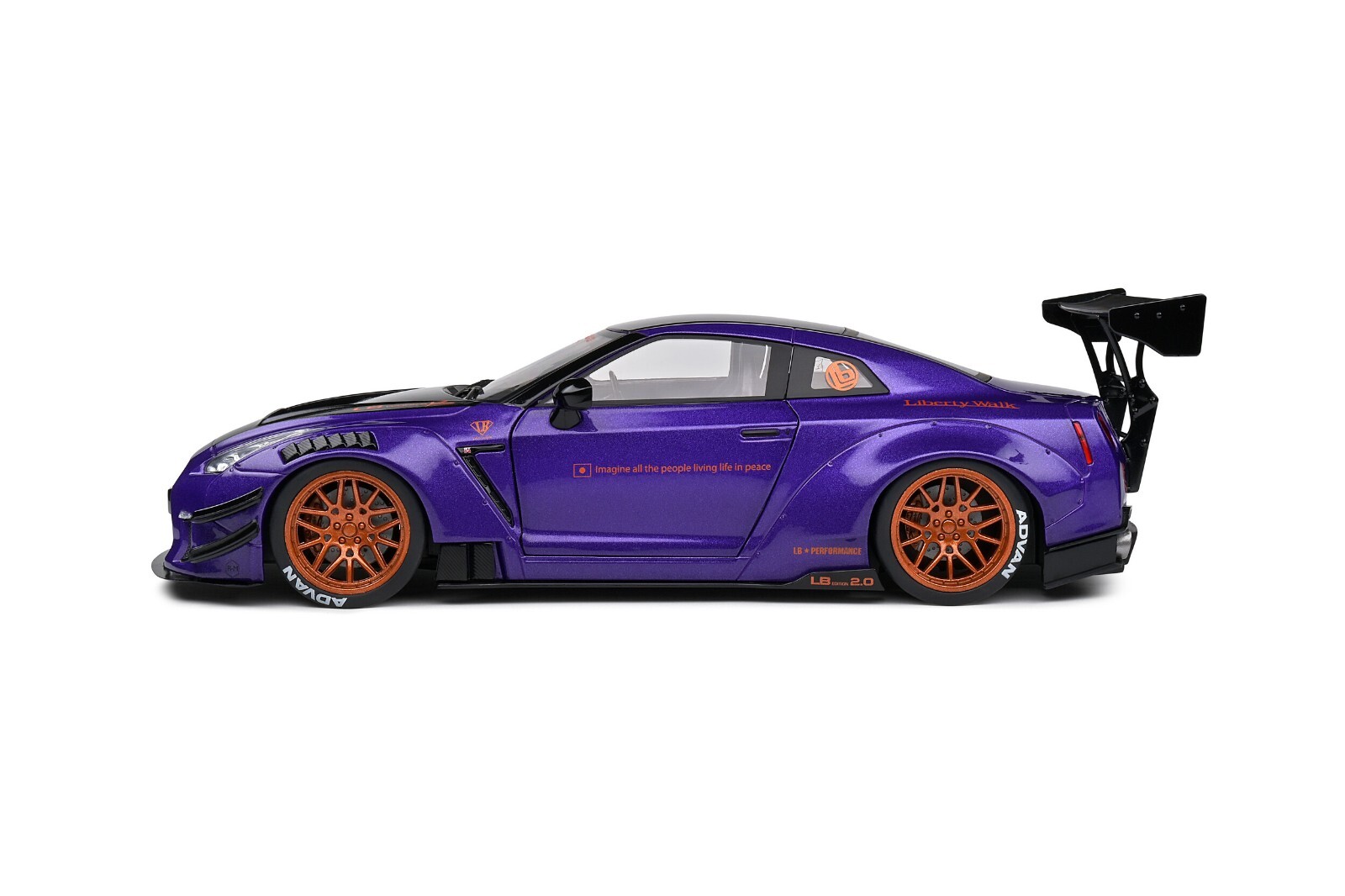Solido 1:18 Nissan Skyline GT-R (R35) Liberty Walk Body Kit Type 2 – Purplezilla