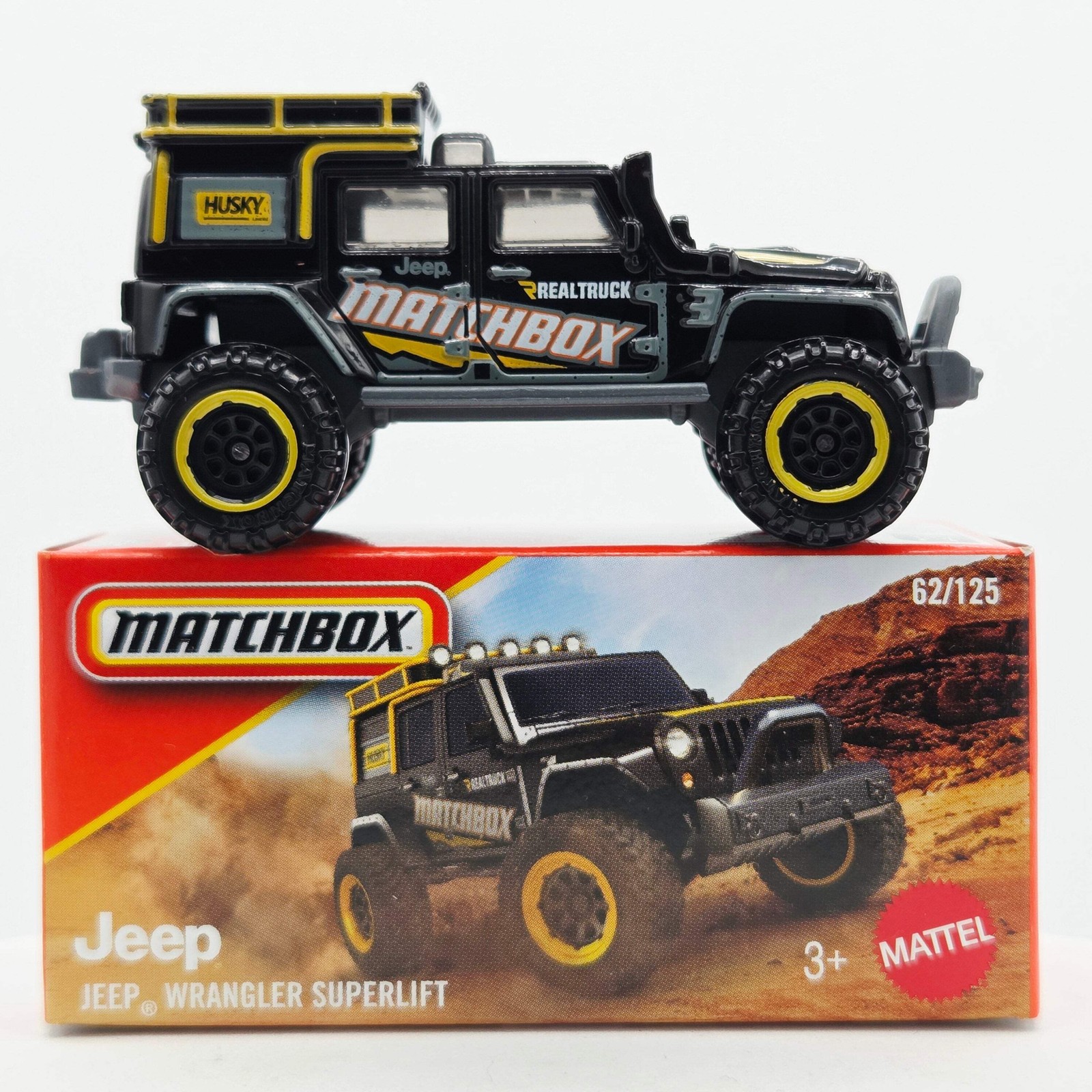 Matchbox Jeep Wrangler Superlift “Realtruck” (2026 Mix 7 G Basic – Power Grabs)