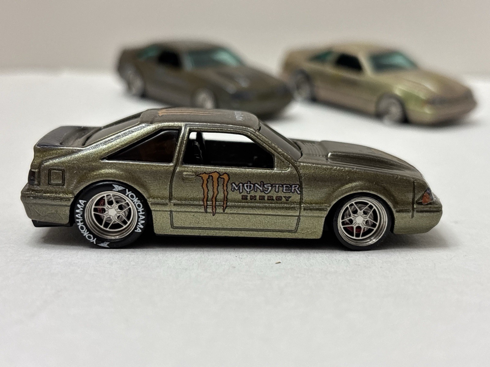 Hot Wheels FOX BODY Monster Energy 1992 Ford Mustang CUSTOMS LOT X 3 Green 🔥🏁