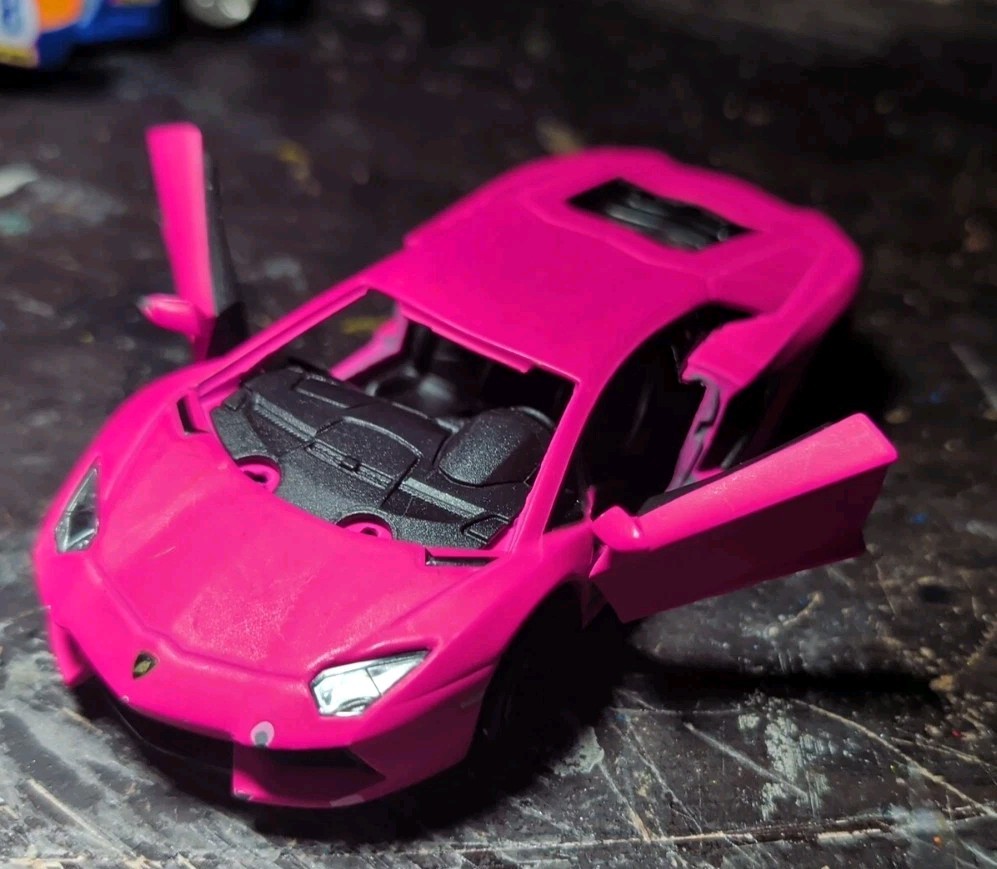 Lot Of 2 Kintoy Pullback Hot Pink Lamborghini & Blue Super Turbo Z