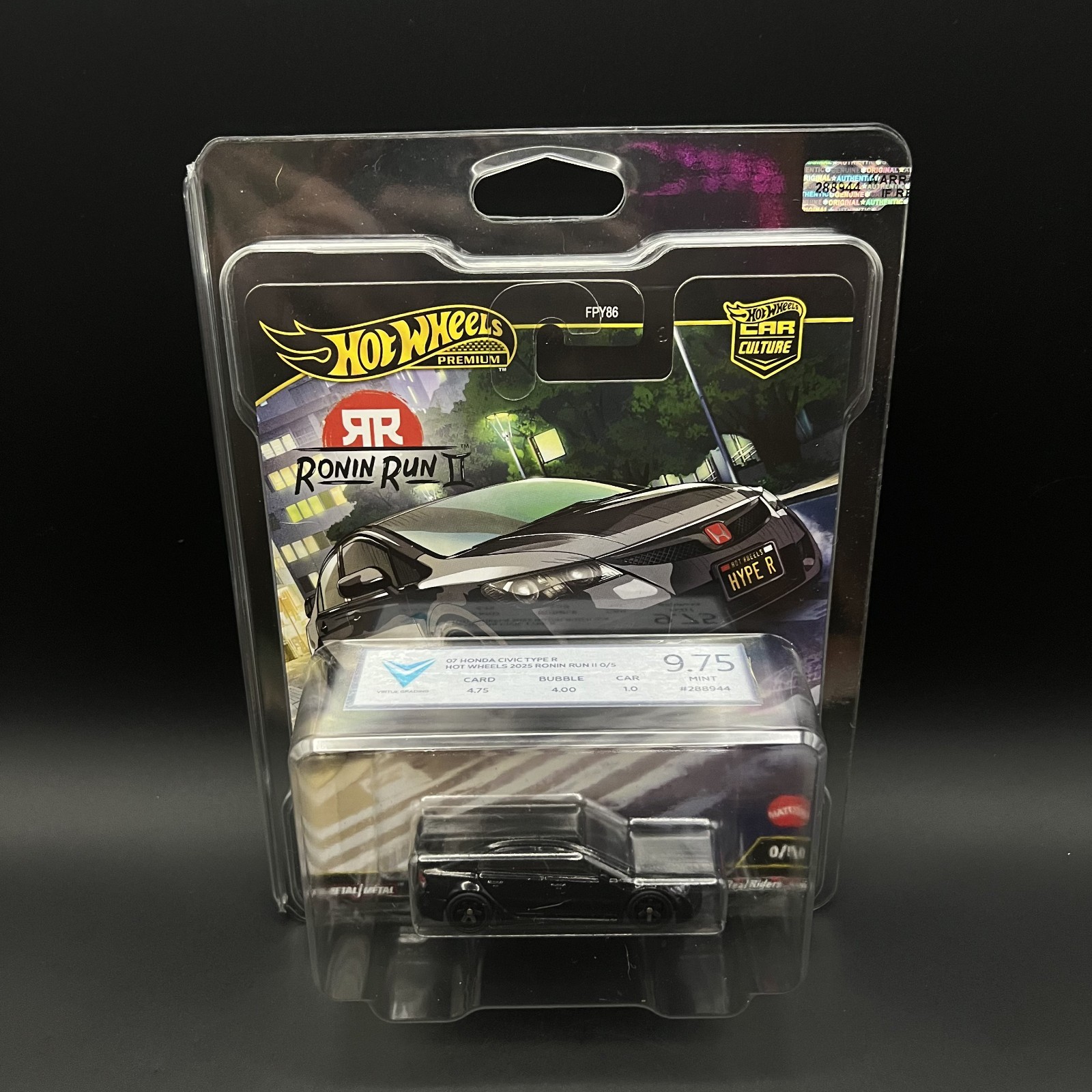 Hot Wheels Graded (CHASE) 9.75 MINT | 07 HONDA CIVIC TYPE R | RONIN RUN II
