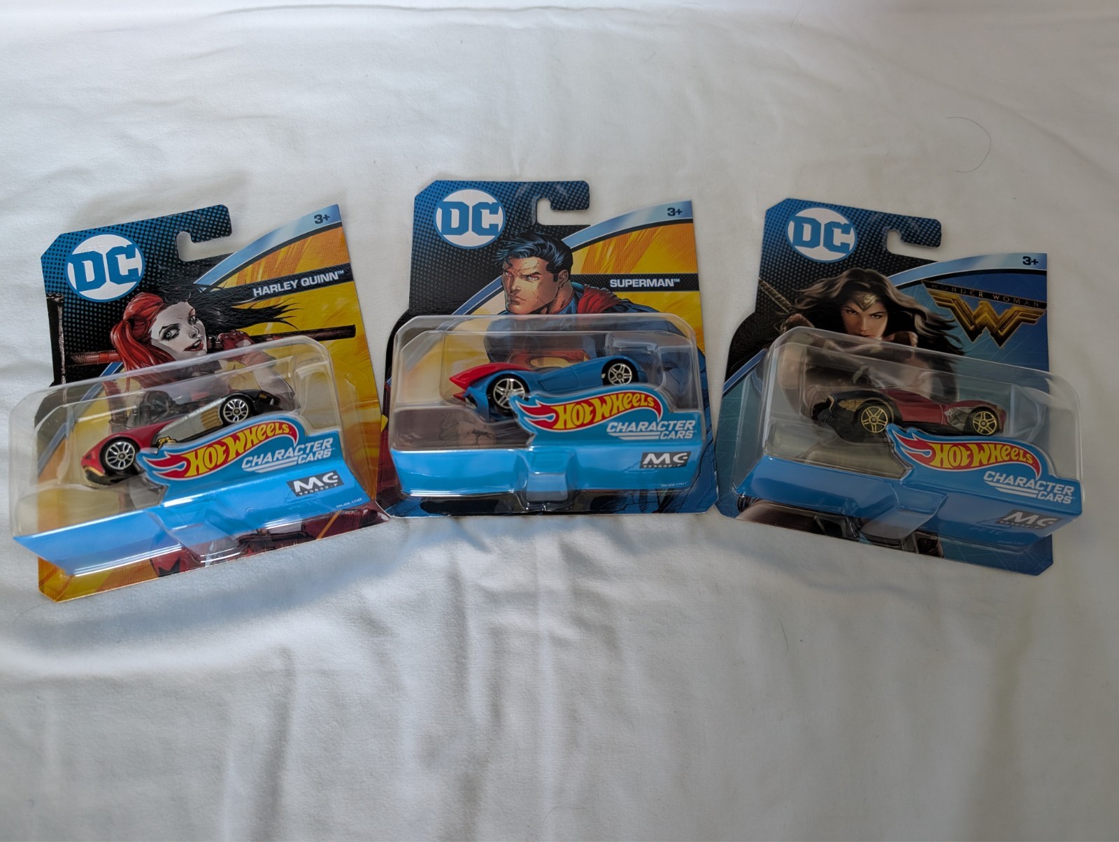 Mattel Hot Wheels DC Character Cars Superman/Wonder Woman/Harley Quinn