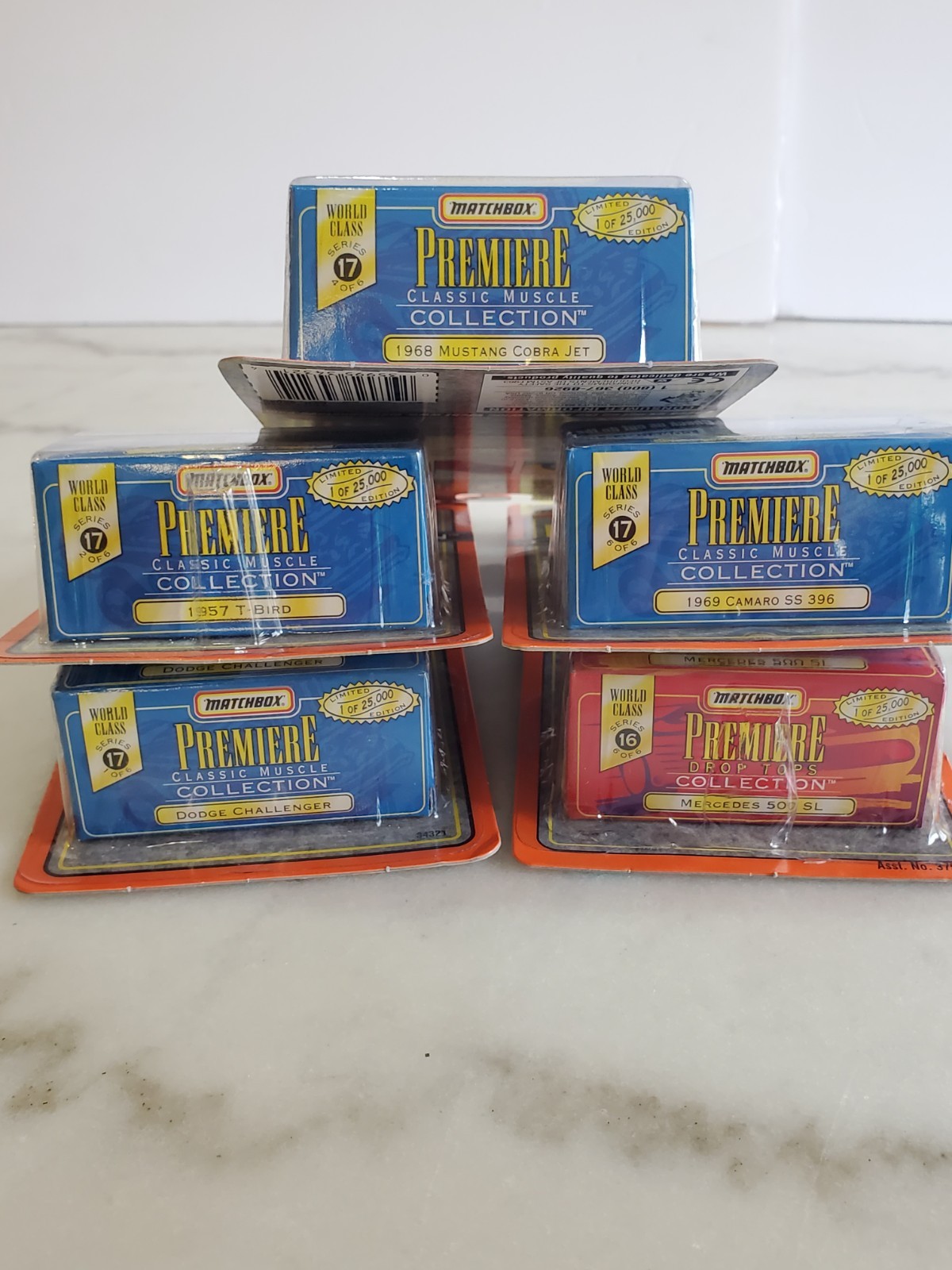 Vintage Matchbox Premiere Collection mid 90’s Cobra Camaro Challenger NiP 1/64