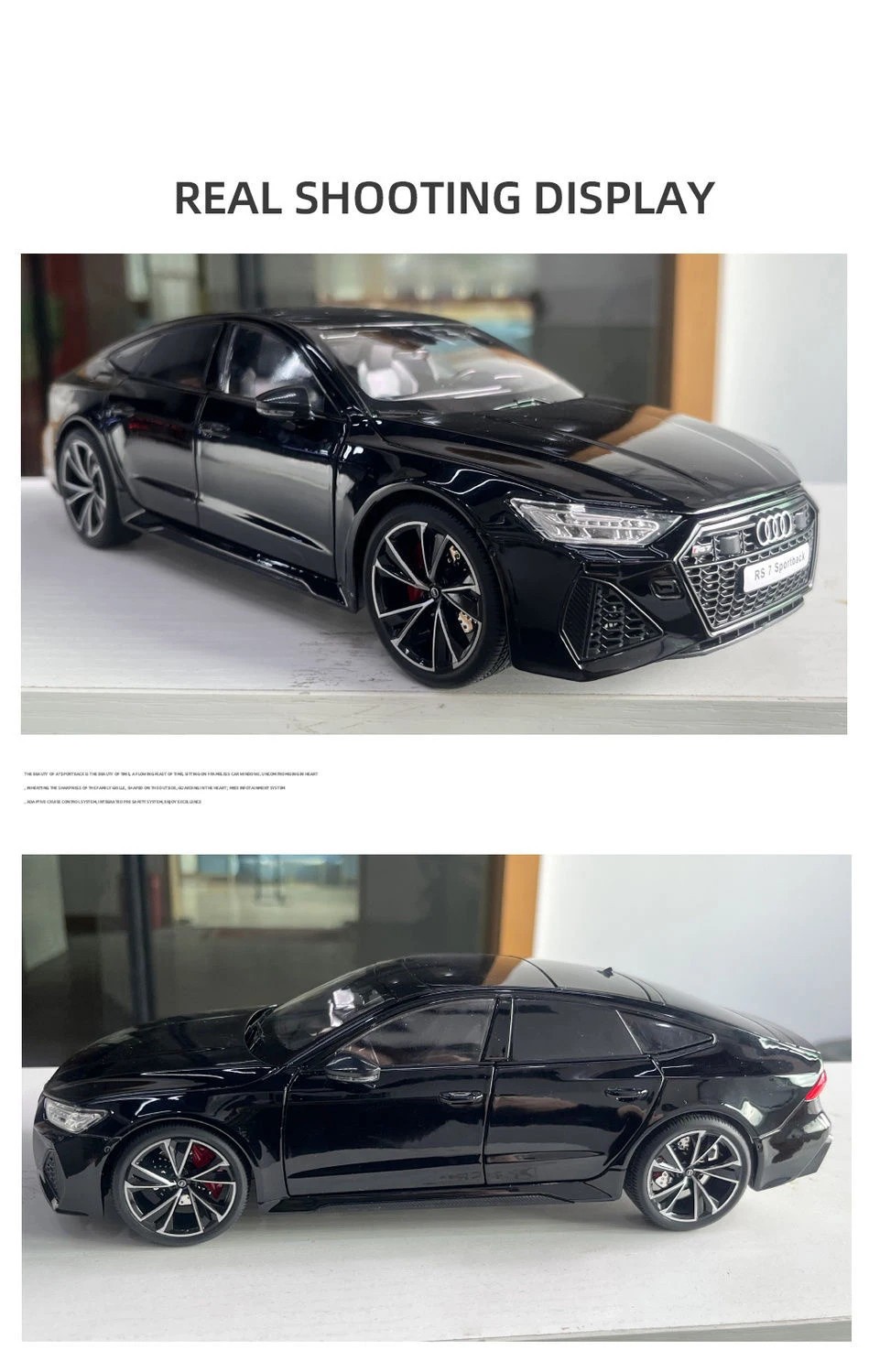 1:18 AUDI RS7 Sportback Key Version Diecast Car Model Sound Light Kid’s Gift