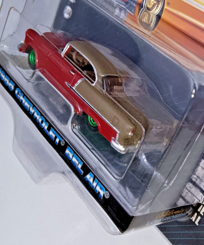 1:64 CHASE CALIFORNIA LOWRIDERS 1955 CHEVY BEL AIR RUBY RED/BRONZE NOT PRODUCED!