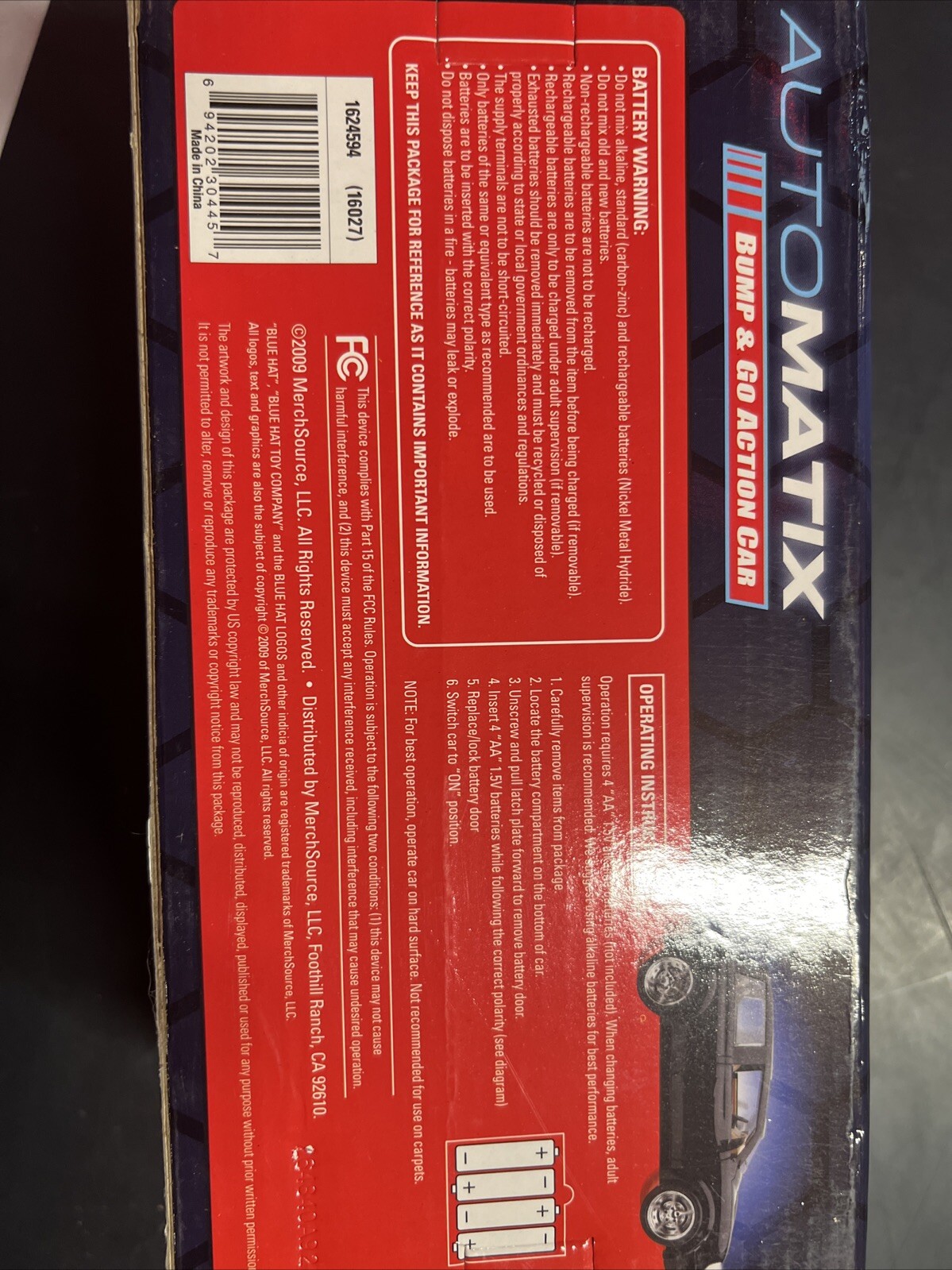 AutoMatix bump and go action car Blue Hat Toy Company New Lights Up Honks Doors!