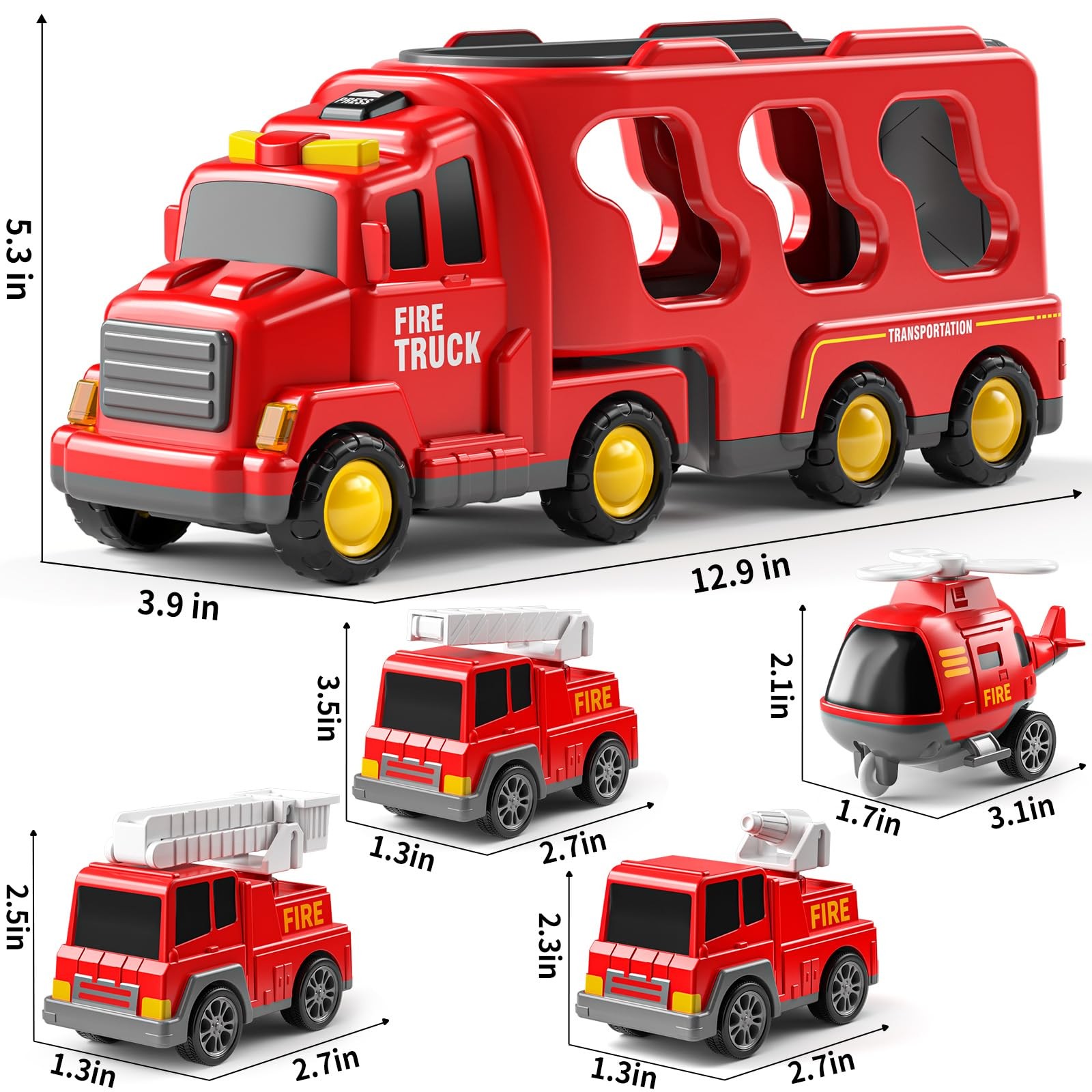 Truck Toys for 3 4 5 6 Years Old Boys, Car Toys for Boys Ages 3-5, Fire Toys …
