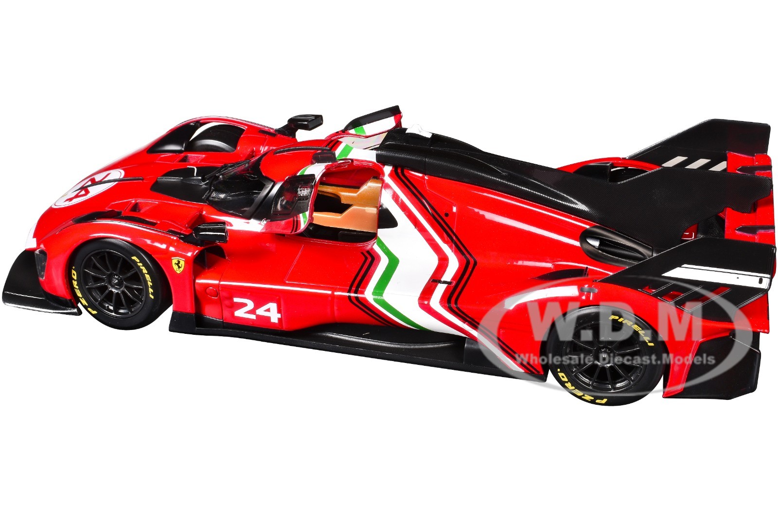 FERRARI 499P MODIFICATA #24 RED 1/18 DIECAST MODEL CAR BY BBURAGO 16302