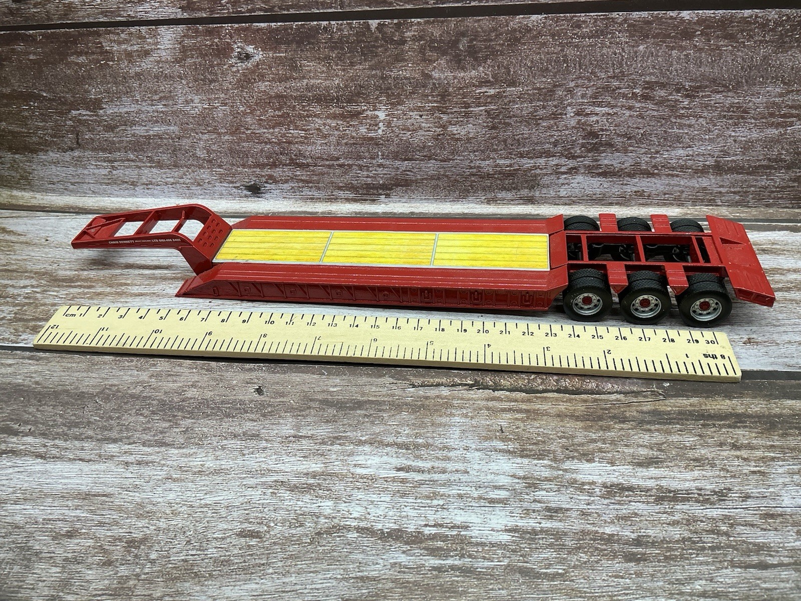 Cararama 1/50 ~ Low Loader Tri-axle Trailer ~ Chris Bennett Haulage