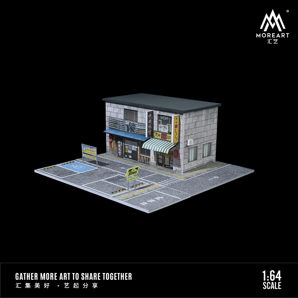 Diorama 1:64 Diecast Car Garage Model LED Japanese Building Car Display Gift US