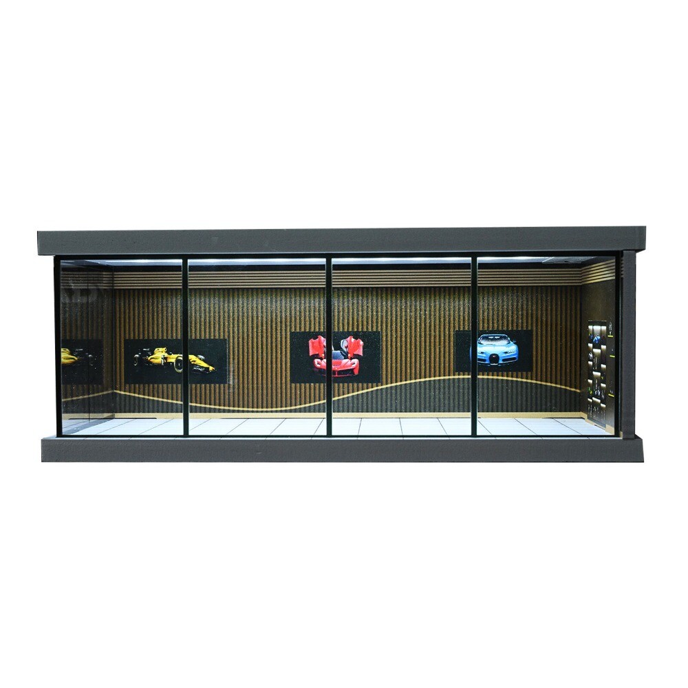 Diorama 1/64 Car Garages Model LED Lighting City Car Showroom Display Model Toys