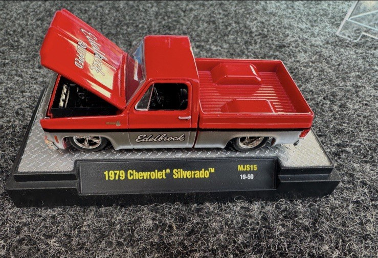 M2 MiJo 1979 Chevy Silverado Edelbrock Equipped Squarebody Red No Box 1/64th