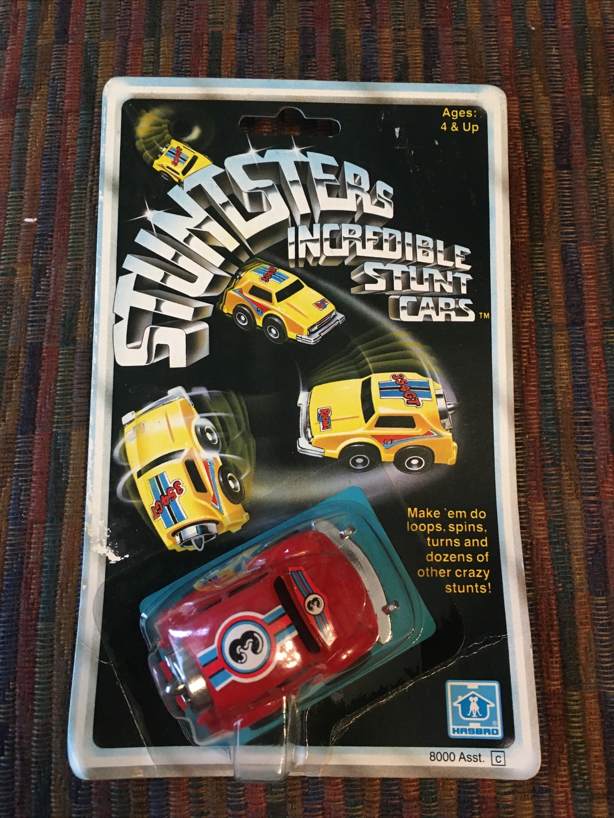 1982 Hasbro Stuntsters In Original Unopened Package Pull Car Japan