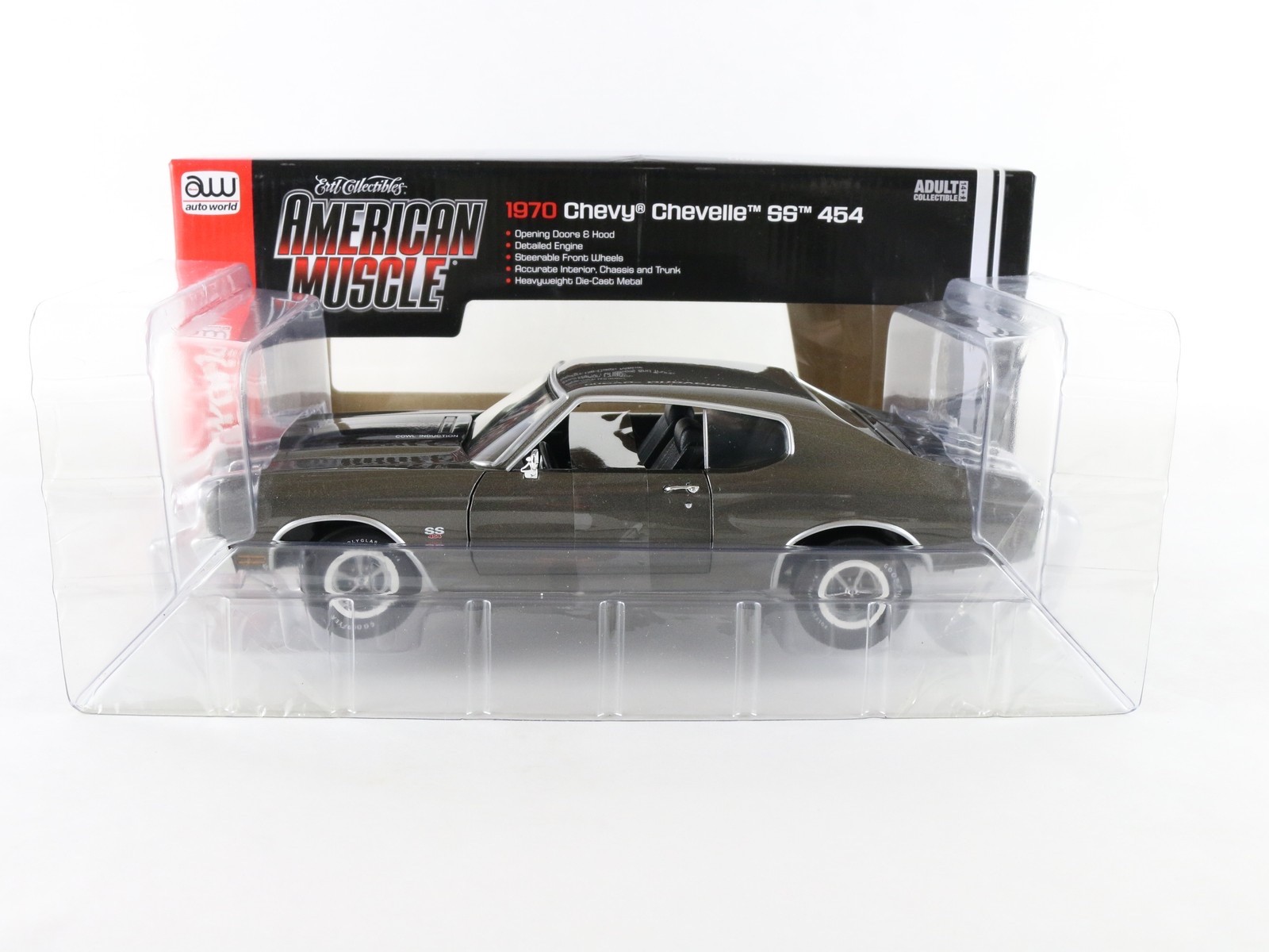 1970 Chevy Chevelle Ss 454 Gray American Muscle Auto World ERTL 1:18 Diecast